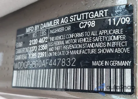 2010 Mercedes-Benz C 300 Luxury 4Matic from USA, damaged, VIN WDDGF8BB0AF447832